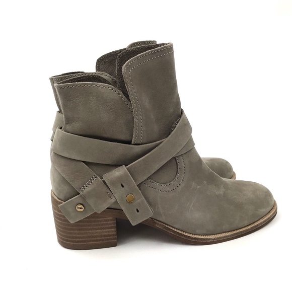 NEW UGG Elora Grey Suede Ankle Booties - Picture 2 of 8